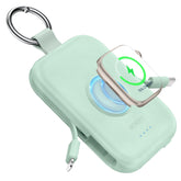 RORRY CharmGo front view showing compact charger and branding, highlights portability
