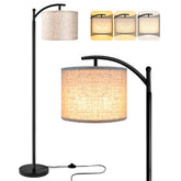 ROTTOGOON full lamp front view showing sleek black stem and beige shade, improves room ambiance