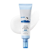 ROUND LAB envase frontal del Birch Juice Sun Serum mostrando diseño compacto y práctico