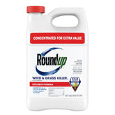 Roundup front label on one gallon bottle showing product identity and benefits