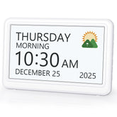 Roxicosly front display showing large time date day for quick reading