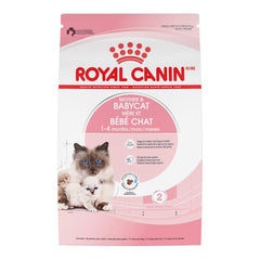 ROYAL CANIN bolsa frente mostrando fórmula Mother & Babycat y beneficios nutricionales