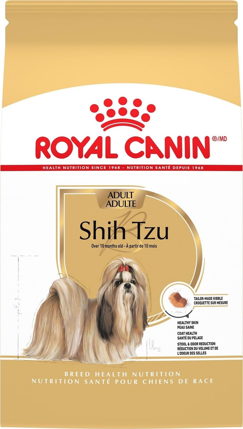 ROYAL CANIN frente del paquete mostrando diseño y peso 2.5 lb, confianza nutricional