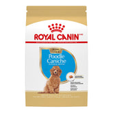 ROYAL CANIN empaque frontal que muestra la fórmula Poodle Puppy y beneficios nutricionales