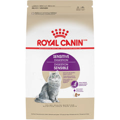 ROYAL CANIN front packaging of Sensitive Digestion 3.5 lb bag showing product benefits