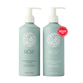 RŌZ pack frontal con botellas de 10.1 oz mostrando hidratación