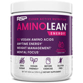 RSP NUTRITION AminoLean front tub showing label and benefits