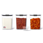 Rubbermaid Brilliance front view showing clear containers and lids for easy identification