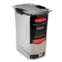 Rubbermaid Brilliance vista frontal transparente que facilita identificar ingredientes