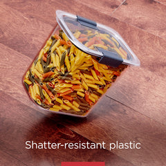Rubbermaid Brilliance stacked in pantry saving shelf space and improving organization