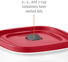 Rubbermaid comparación de tamaño, apilable y optimiza espacio