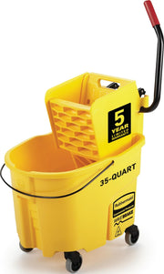 Rubbermaid WaveBrake front view showing bucket and wringer for safer mopping