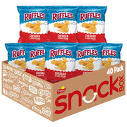 Ruffles frente del paquete mostrando bolsa individual y conveniencia de porción