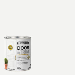 Rust-Oleum textura de la pintura satín en primer plano, acabado liso y resistente