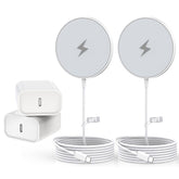 Rvelon front packaging showing two magnetic chargers and PD blocks, quick setup benefit