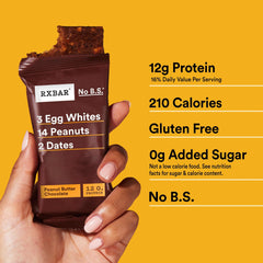 RXBAR caja abierta con 12 barras listas para llevar ideal para snacks diarios