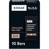 RXBAR caja frontal mostrando diseño y cantidad, práctico para llevar