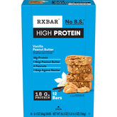 RXBAR vista frontal del paquete mostrando sabor y etiqueta, conveniencia inmediata