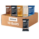 RXBAR empaque frontal del pack variedad mostrando los cinco sabores y beneficio de proteína