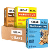 RXBAR front packaging variety pack showing three flavor boxes and benefits