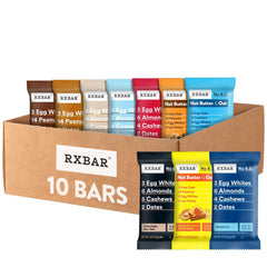 RXBAR paquete frontal mostrando variedad y conveniencia