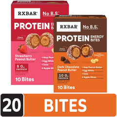 RXBAR textura superficial masticable que sugiere boca llena de sabor