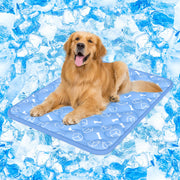Rywell front view of Ocean Blue cooling mat showing size and branding for durable comfort