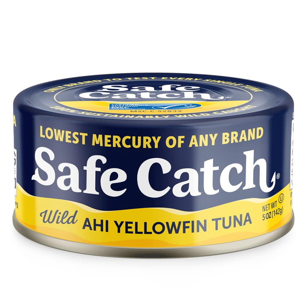 Safe Catch lata frontal mostrando marca y diseño, confianza y calidad