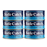 Safe Catch lata frontal visible mostrando marca y tamaño 5 oz, seguridad