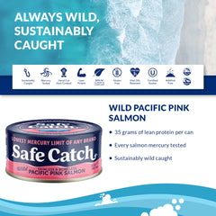 Safe Catch primer plano de textura del filete rosado, aspecto jugoso