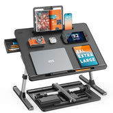 SAIJI front view of X-Large lap desk showing large tabletop and stability