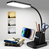 Sailstar lamp front angle showing compact design and tidy desk benefit
