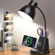 Sailstar front view showing lamp and wireless pad, declutters desk