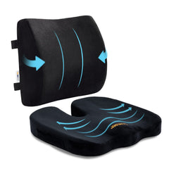 SAIREIDER vista frontal del set mostrando cojín y almohada, confort inmediato