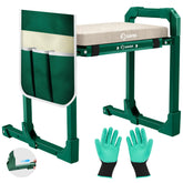 Saker front view folded kneeler seat showing compact portability and quick setup