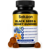 Sakoon Nutrition front packaging showing bottle and 60 halal gummies for convenience