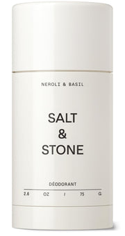 Salt & Stone envase frontal Neroli y Albahaca mostrando protección prolongada