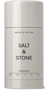Salt & Stone envase frontal mostrando etiqueta y tamaño 74 g, protección duradera