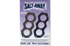 Salt-Away applied to boat engine with sprayer demonstrating effective salt removal