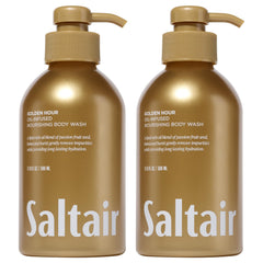 Saltair front packaging showing two 17oz bottles and bright tropical label, inviting hydration