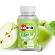 SaltStick frente del envase Manzana Verde mostrando 60 comprimidos y conveniencia