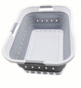 SAMMART front view of white grey basket showing capacity and neat design benefit