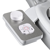 SAMODRA front view showing brushed nickel finish and compact design benefit: elegant durability