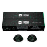 SAMRA ORIGINS box front showing branding and capsule count, informs purchase