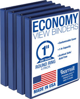 Samsill carpeta vista frontal azul, diseño personalizable y profesional