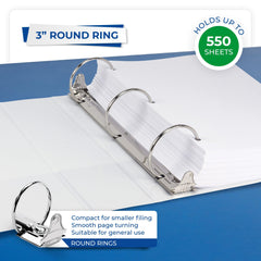 Samsill spine view with custom label inserted for easy shelf identification