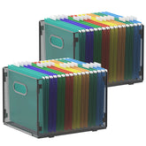 samstar vista frontal pack de 2 cajas de malla, organiza documentos fácilmente