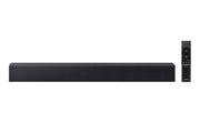 Samsung HW B400F front view showing sleek profile and improved sound