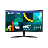 Samsung front view of monitor showing immersive curved screen and clear FHD picture