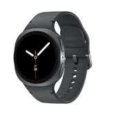 Samsung Galaxy Watch8 front view showing graphite design and clear display benefit